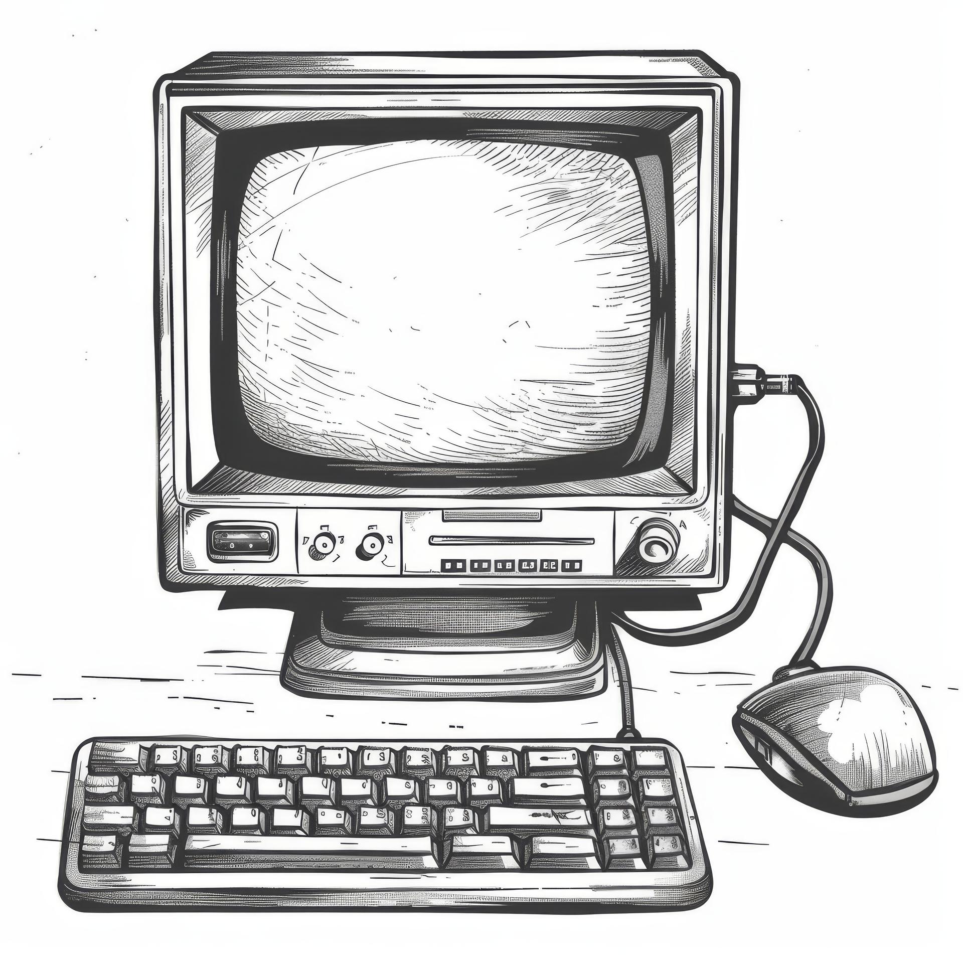 Sketch of a computer with some code being written